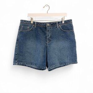 Vintage Faded Glory Denim Shorts Size 16 High Rise Jorts Medium Blue Wash 90s